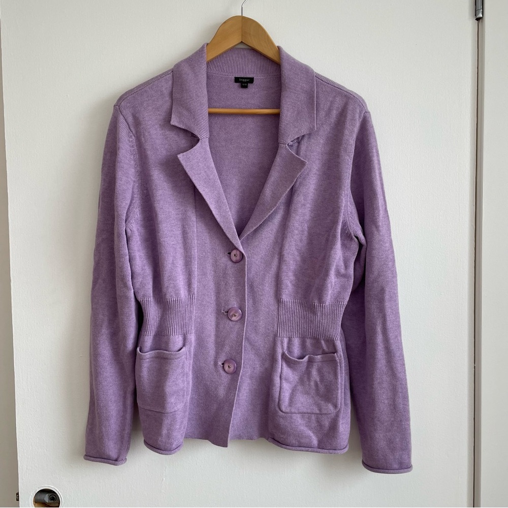 Haggar - Elegant Lavender Knit Cardigan